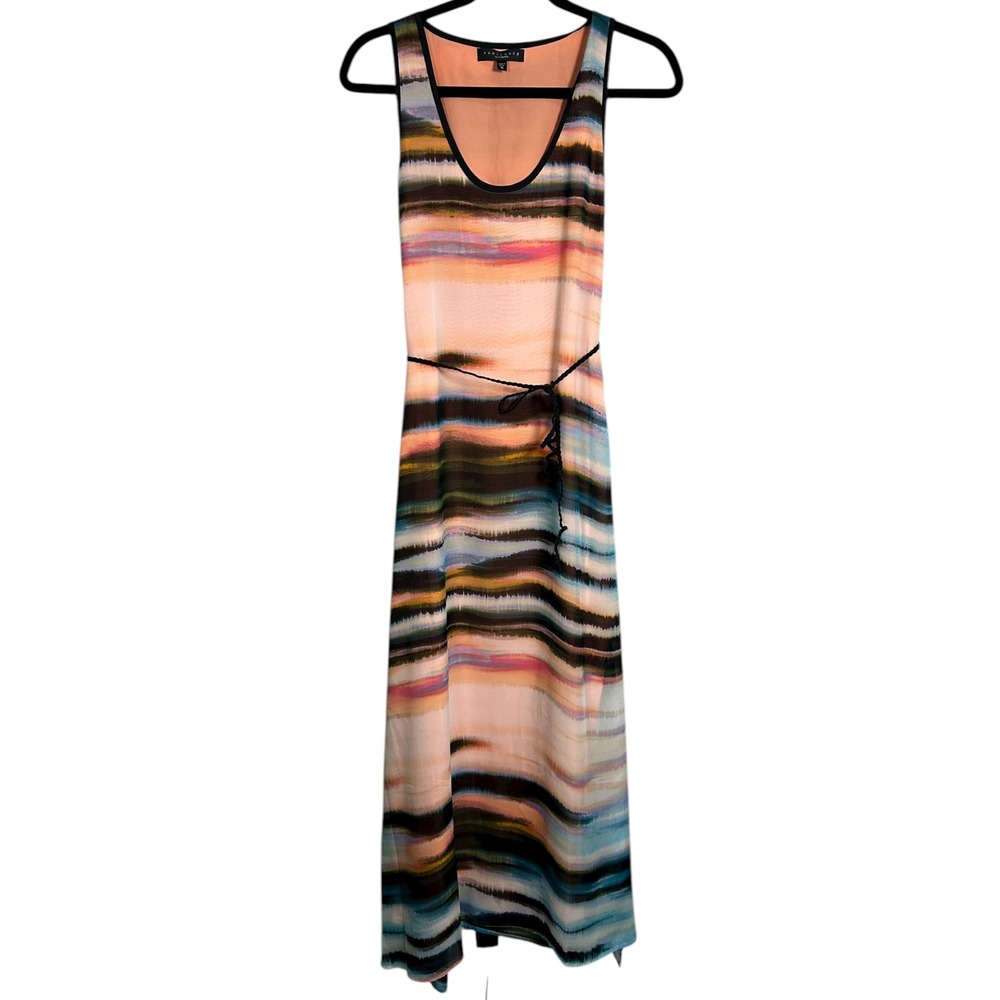 Sanctuary Clothing Women‎ Maxi Dress Size M Abstract Stripe Sleeveless Belted